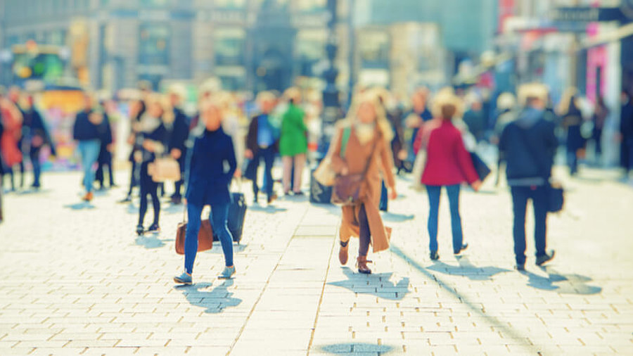 Menschen in der Innenstadt