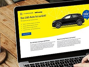 Lidl-Auto Aktion auf Laptop