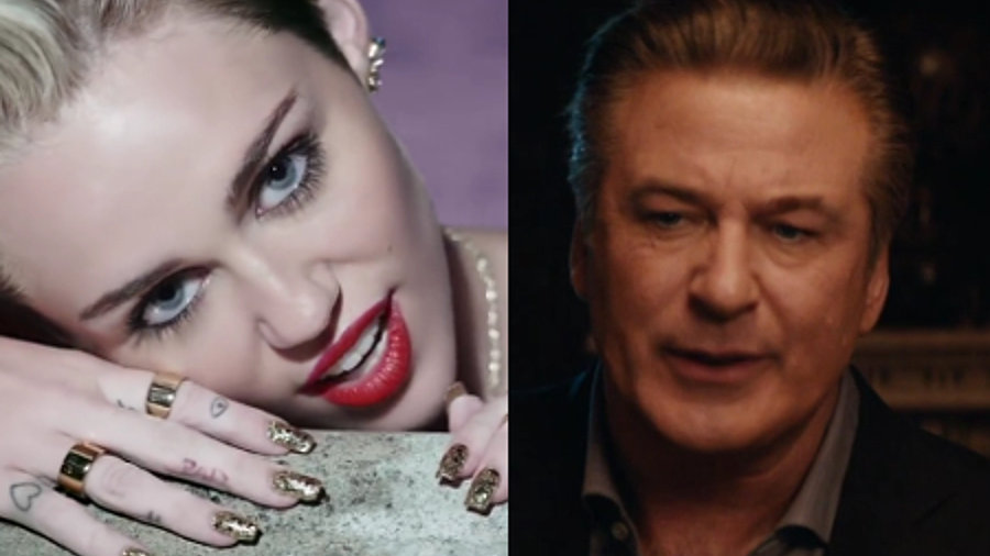 Miley Cyrus: We can’t stop / Alec Baldwin: Amazon-Werbung