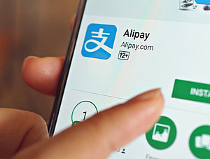 Alipay auf einem Smartphone