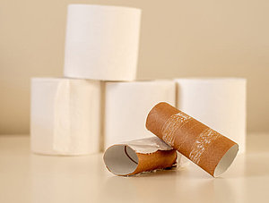 Leere Toilettenpapier-Rollen