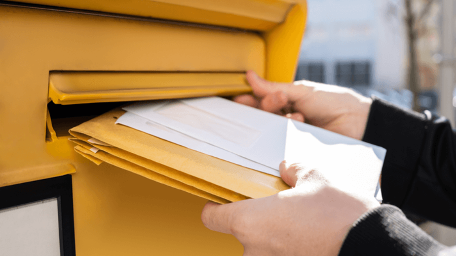 Deutsche Post: Briefe werden in Briefkasten gesteckt