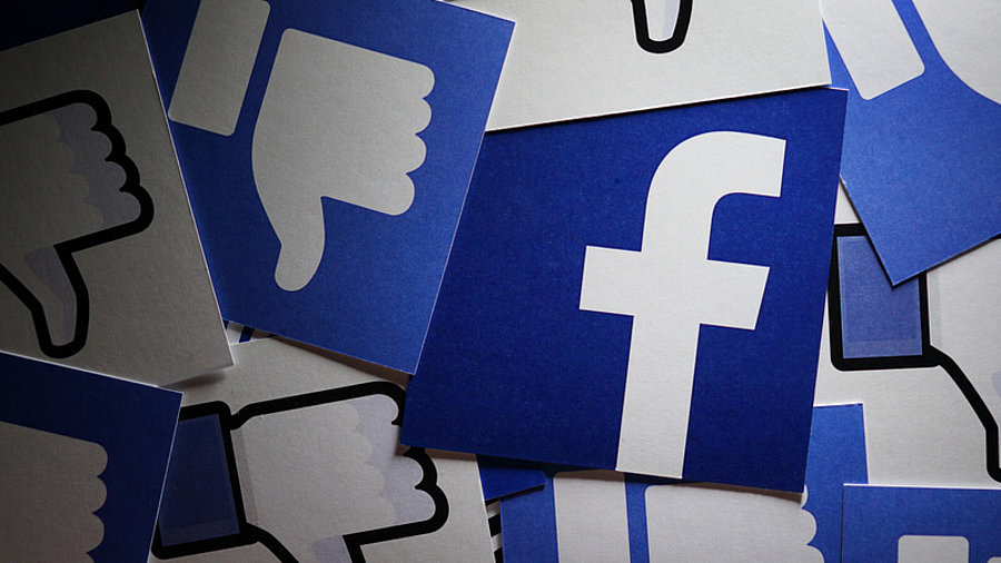 Facebook-Icon mit Dislikes