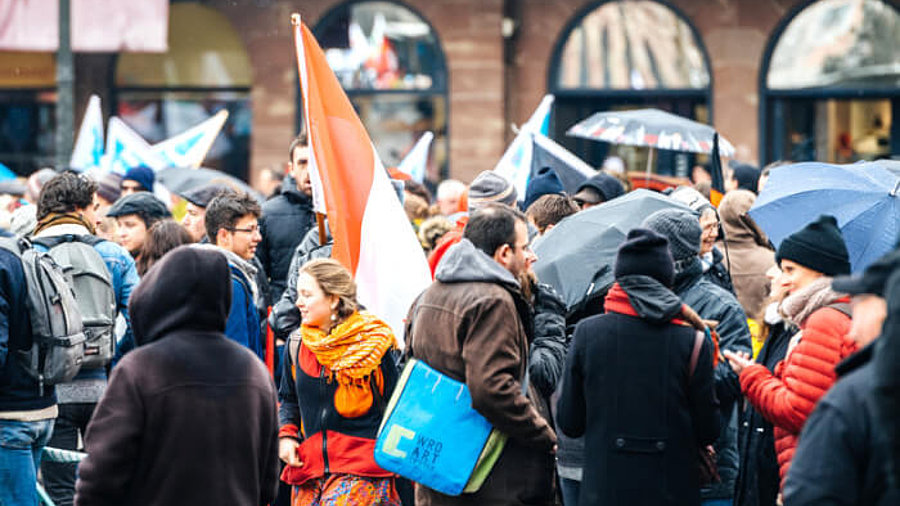 Streikende Menschen