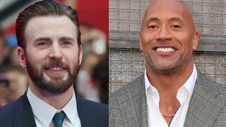 links: Chris Evans | rechts: Dwayne Johnson