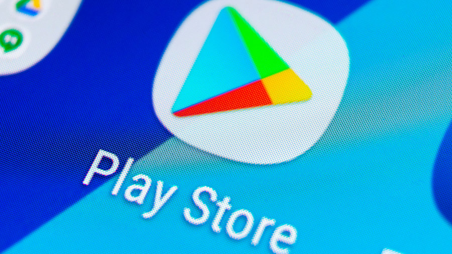 Google Play Store auf Display