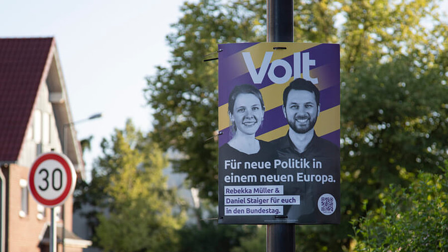 Volt-Wahlplakat zur Bundestagswahl