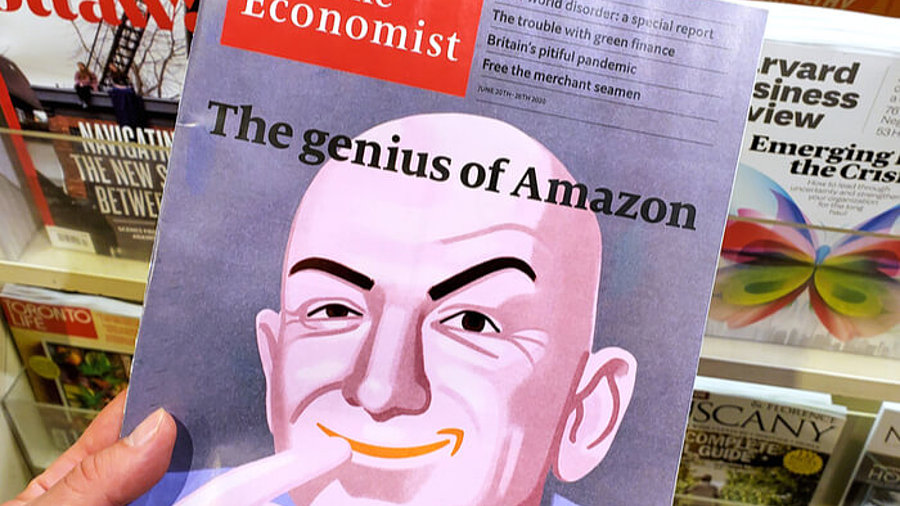 Bild von Jeff Bezos auf einem Magazincover