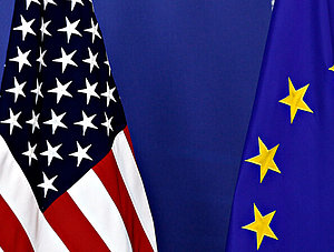 EU und USA Flaggen