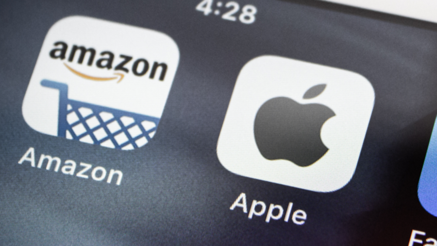 Amazon und Apple Icon auf einem Smartphone