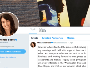 Twitteraccount MacKenzie Bezos