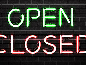 Neonschild open closed