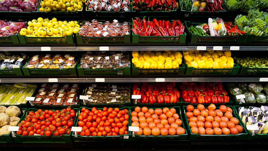 Frische Lebensmittel im Supermarkt