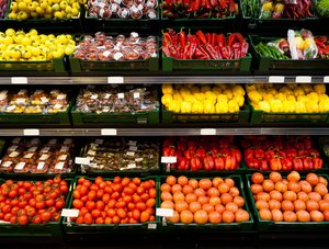 Frische Lebensmittel im Supermarkt