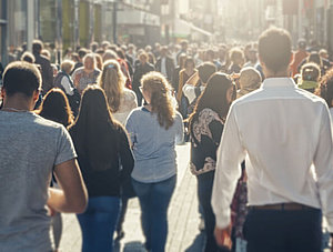 volle Fu&szlig;g&auml;ngerzone