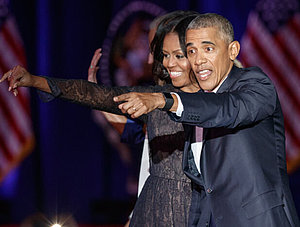 Der ehemalige US-Präsident Barack Obama mit seiner Frau Michelle