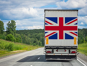 Lkw mit UK Flagge