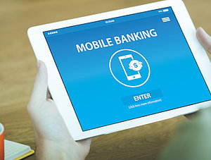 Online-Banking auf Tablet