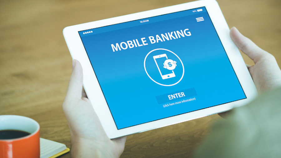 Online-Banking auf Tablet