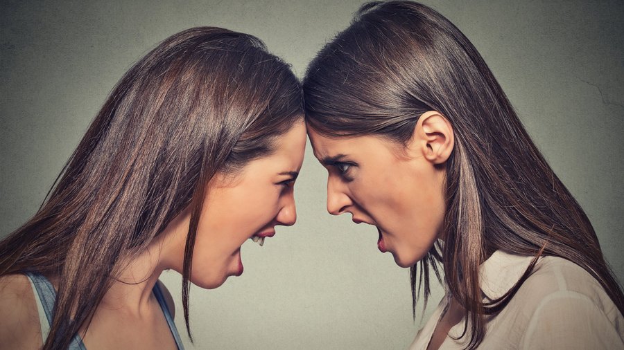 2 Frauen schreien sich an