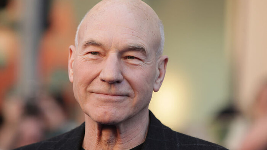 Schauspieler Sir Patrick Steward, der Captain Jean-Luc Picard spielt