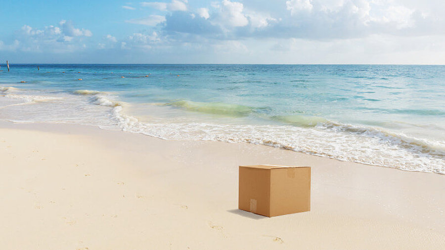 Paket am Strand