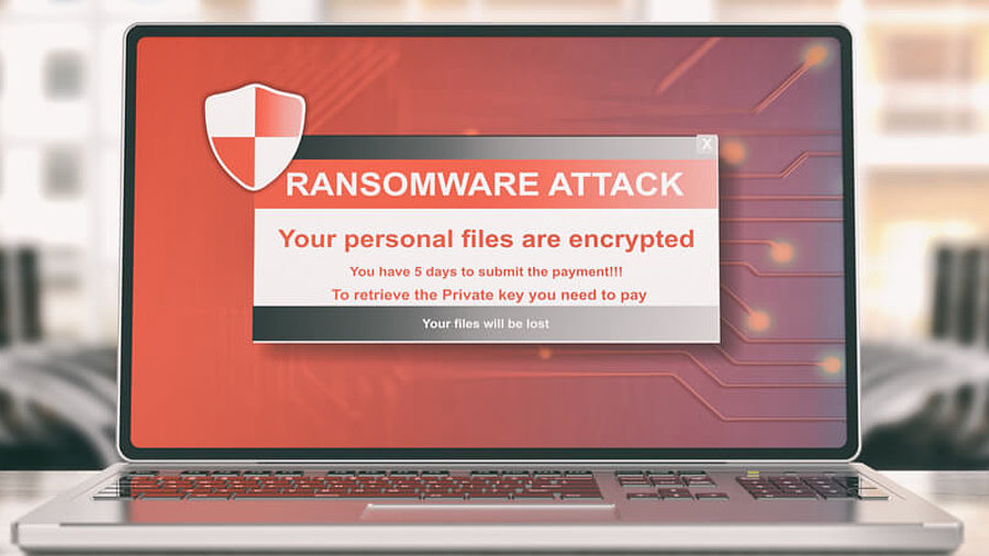 Mit Ransomware verschl&uuml;sselter Laptop