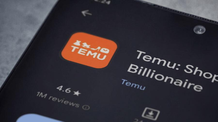 Temu-Logo auf einem Smartphone-Bildschirm