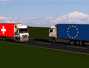 Lkw Flagge Schweiz EU Transport