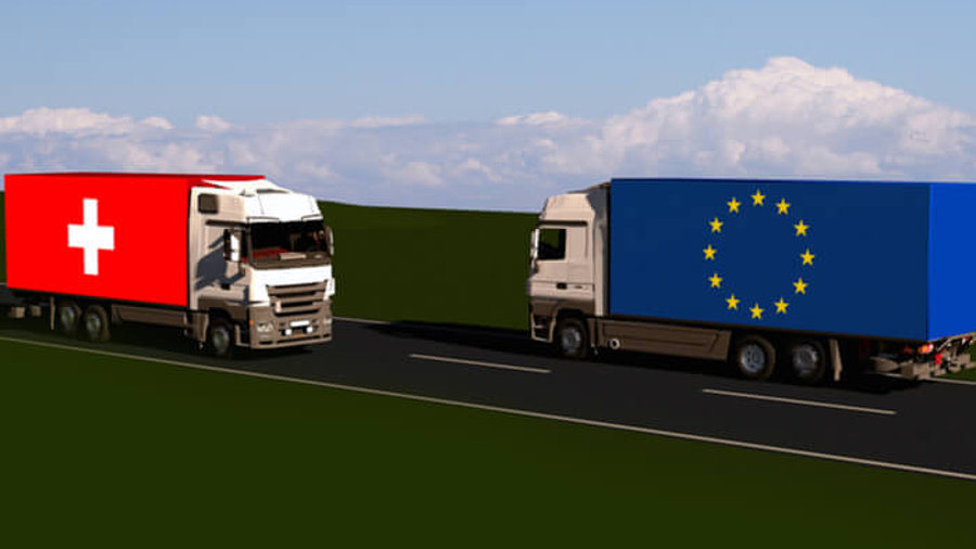 Lkw Flagge Schweiz EU Transport