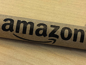 Stift mit Amazon-Logo, Nahaufnahme