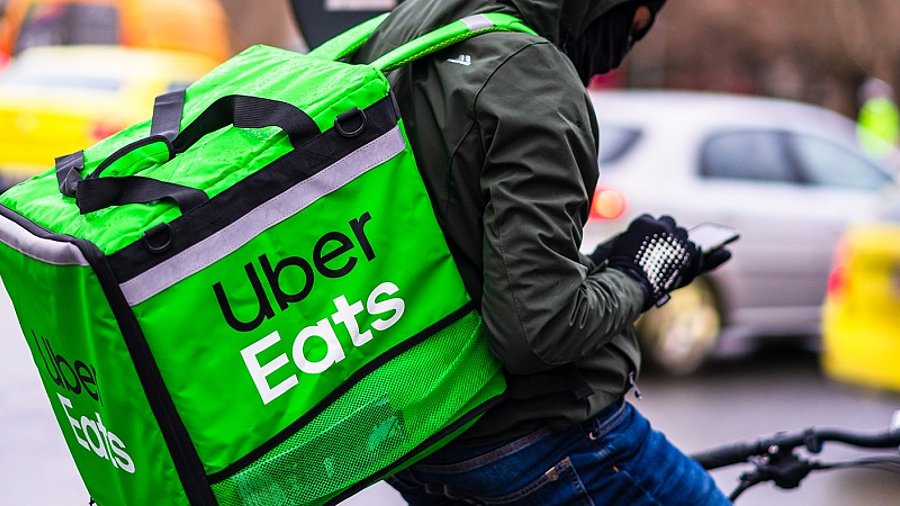 Uber Eats Liefer-Fahrradkurier