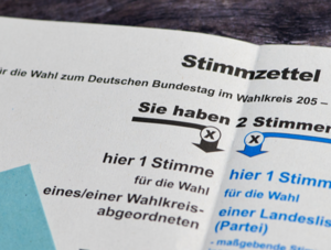 Stimmzettel f&uuml;r die Bundestagswahl