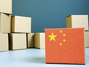 Paket mit Chinaflagge