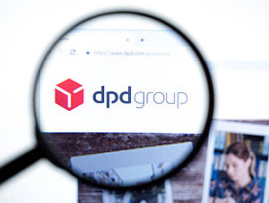 DPDgroup Webseite mit Lupe