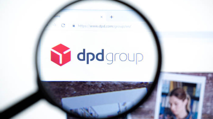 DPDgroup Webseite mit Lupe