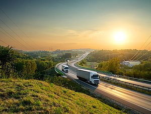 Lkw auf einer Autobahn