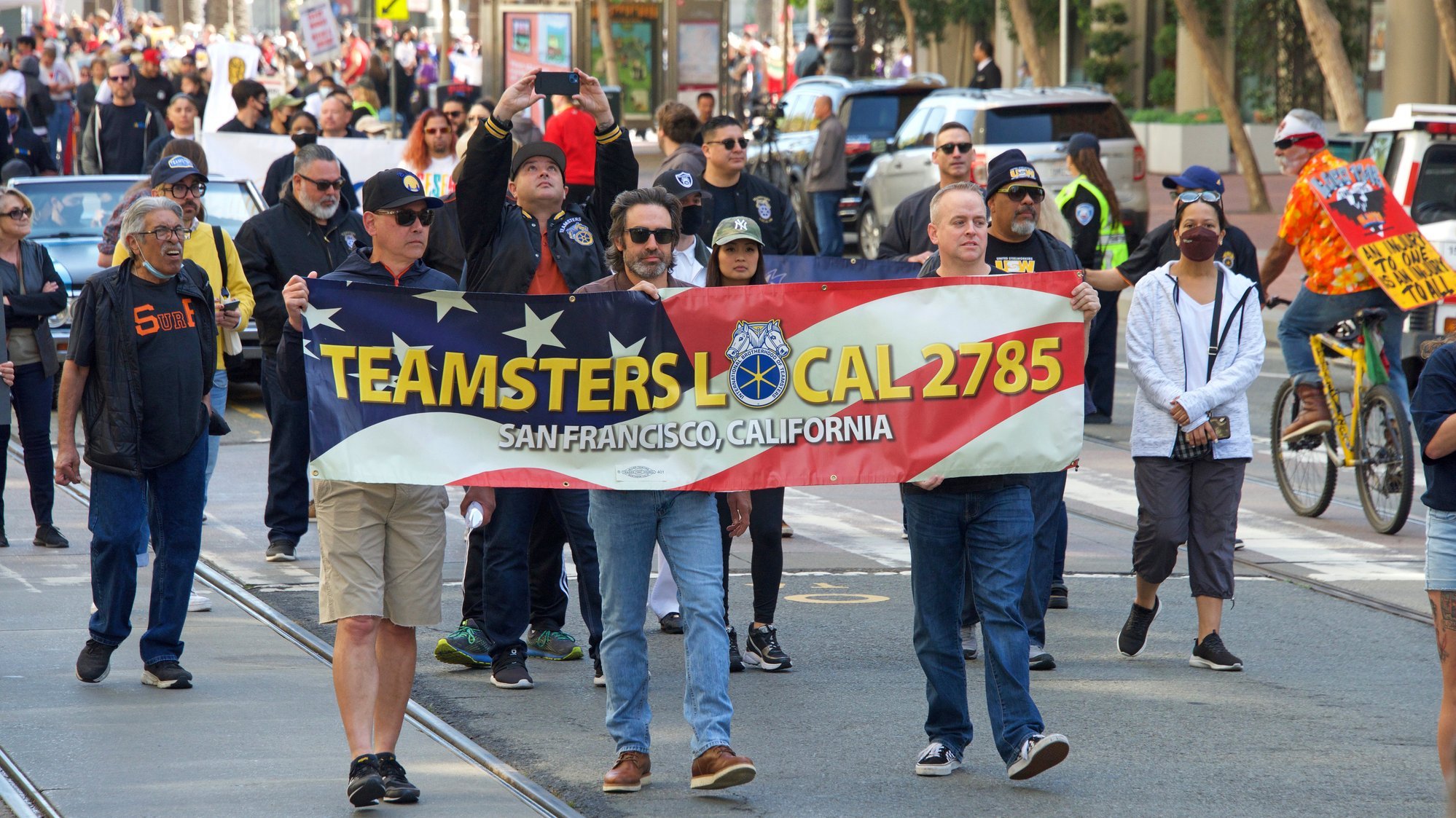 USA: Foto eines Streiks begleitet von Teamsters