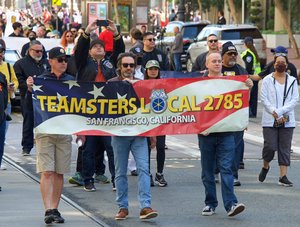 USA: Foto eines Streiks begleitet von Teamsters