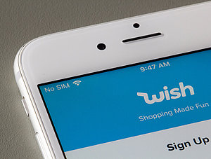 Wish-Logo auf Smartphone