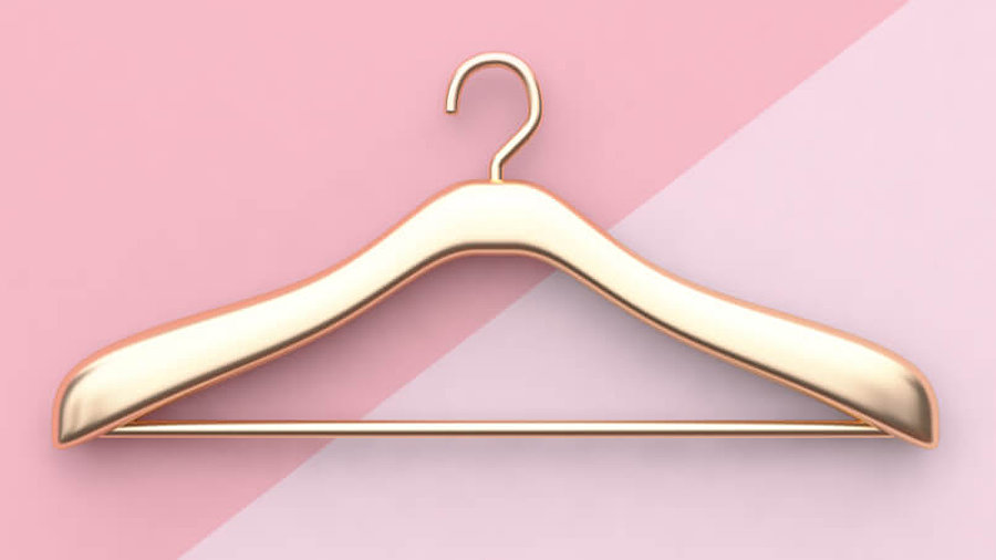 Kleiderb&uuml;gel vor rosa Hintergrund