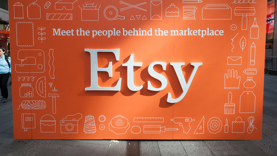 Etsy-Display auf einer Messe