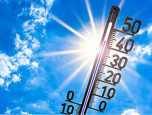 Thermometer in der Sonne