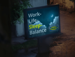 Ikea-Spot "Work-Life-Balance"-Plakat