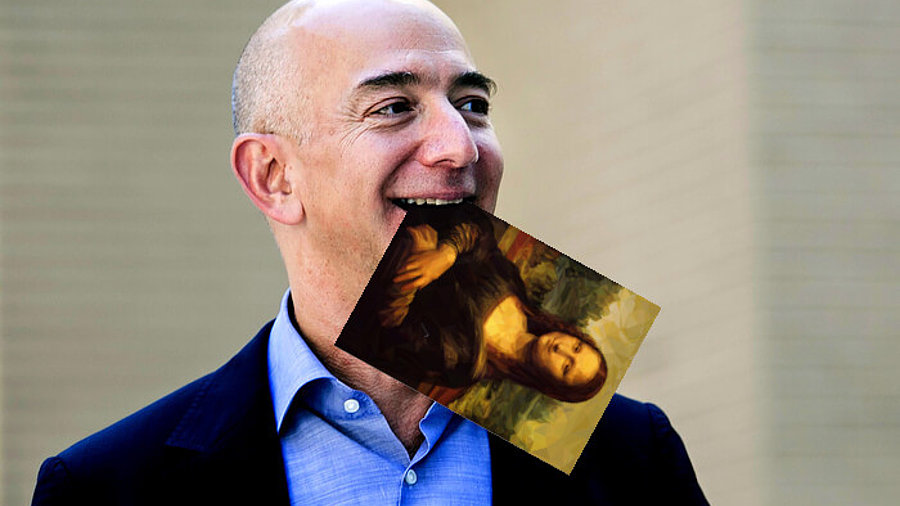 Amazon-Gründer Jeff Bezos isst die Mona Lisa