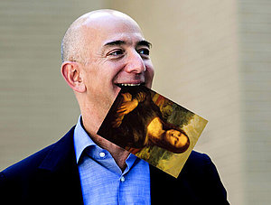 Amazon-Gründer Jeff Bezos isst die Mona Lisa