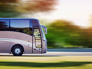 Bus auf Landstraße