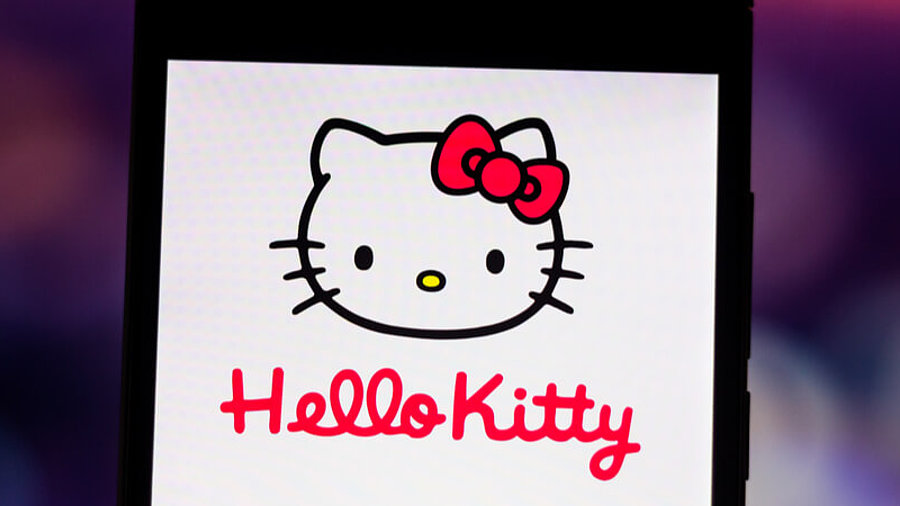 Hello Kitty auf einem Smartphone