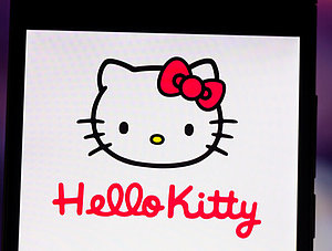 Hello Kitty auf einem Smartphone