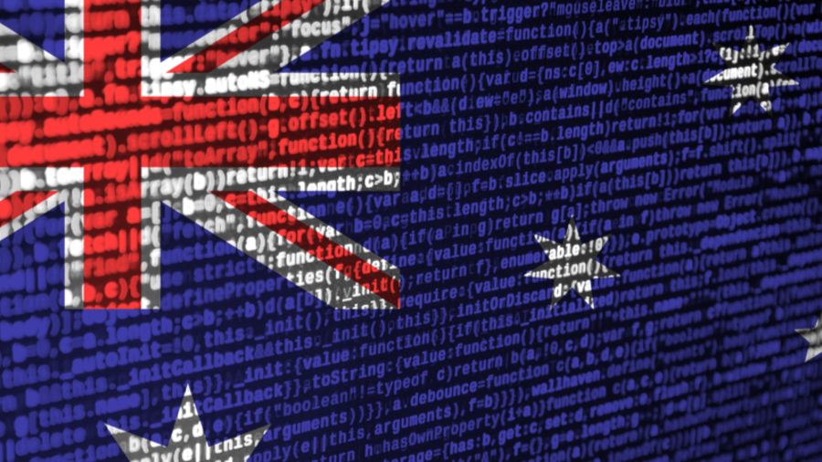 Australische Flagge aus Programmiercode